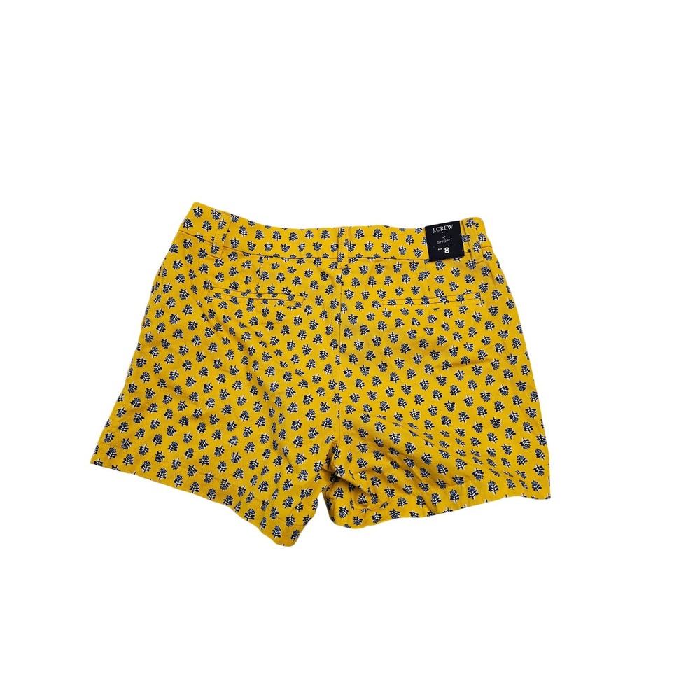 J.Crew Womens Yellow Blue Floral Block Print 5 Inch Chino Shorts H1453 Size 8